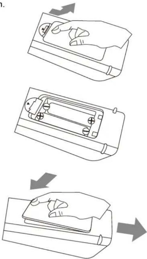 MT Logic TFDVD2320HD - - Batterijenplaatsen in de afstandsbediening - 1