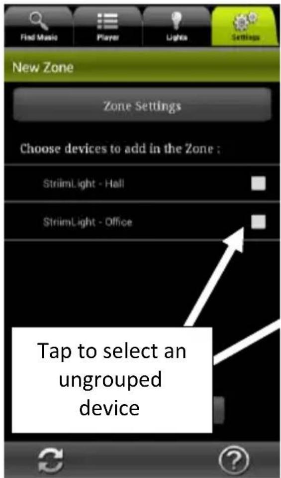 AwoX Striim StriimLight WiFi Color - Creating a new zone - 2