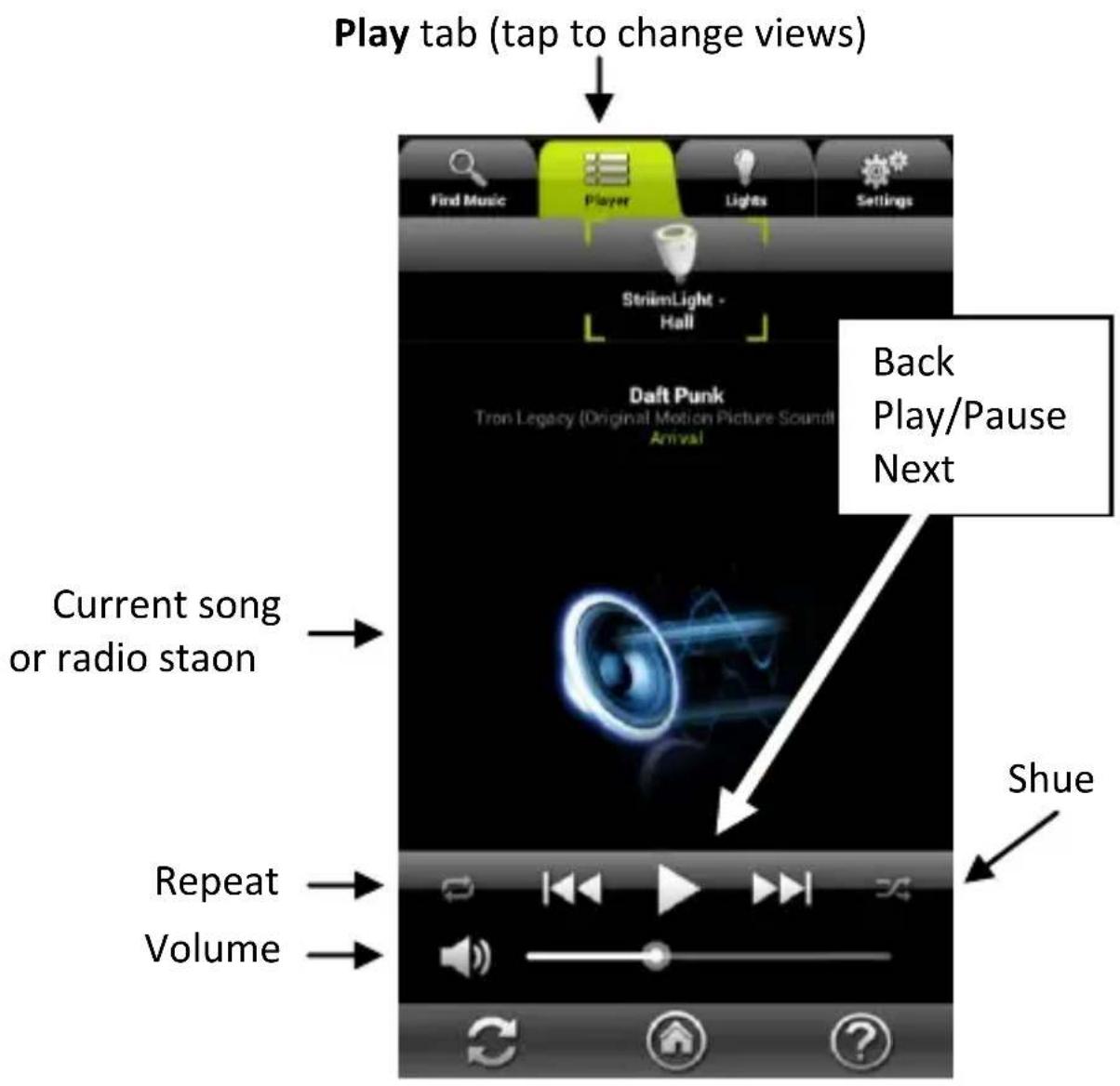 AwoX Striim StriimLight WiFi Color - Overview of the Play tab - 1