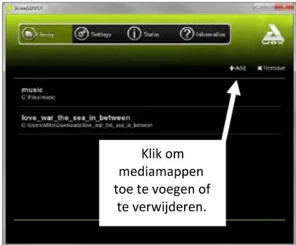 AwoX Striim StriimLight WiFi Color - De applicae opent het venster Sengs: - 2