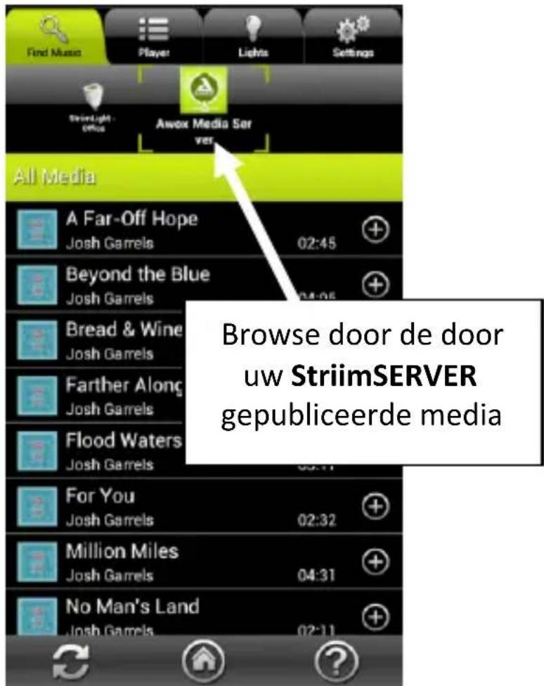 AwoX Striim StriimLight WiFi Color - De applicae opent het venster Sengs: - 3