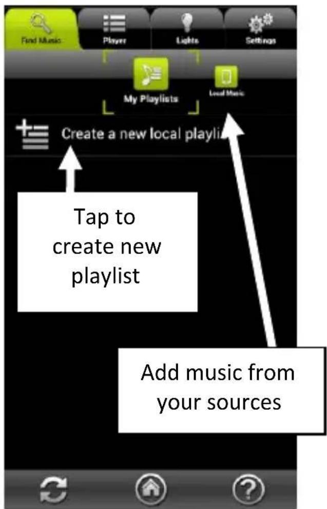 AwoX Striim StriimLight WiFi Color - Start by creang a new (empty) playlist - 1