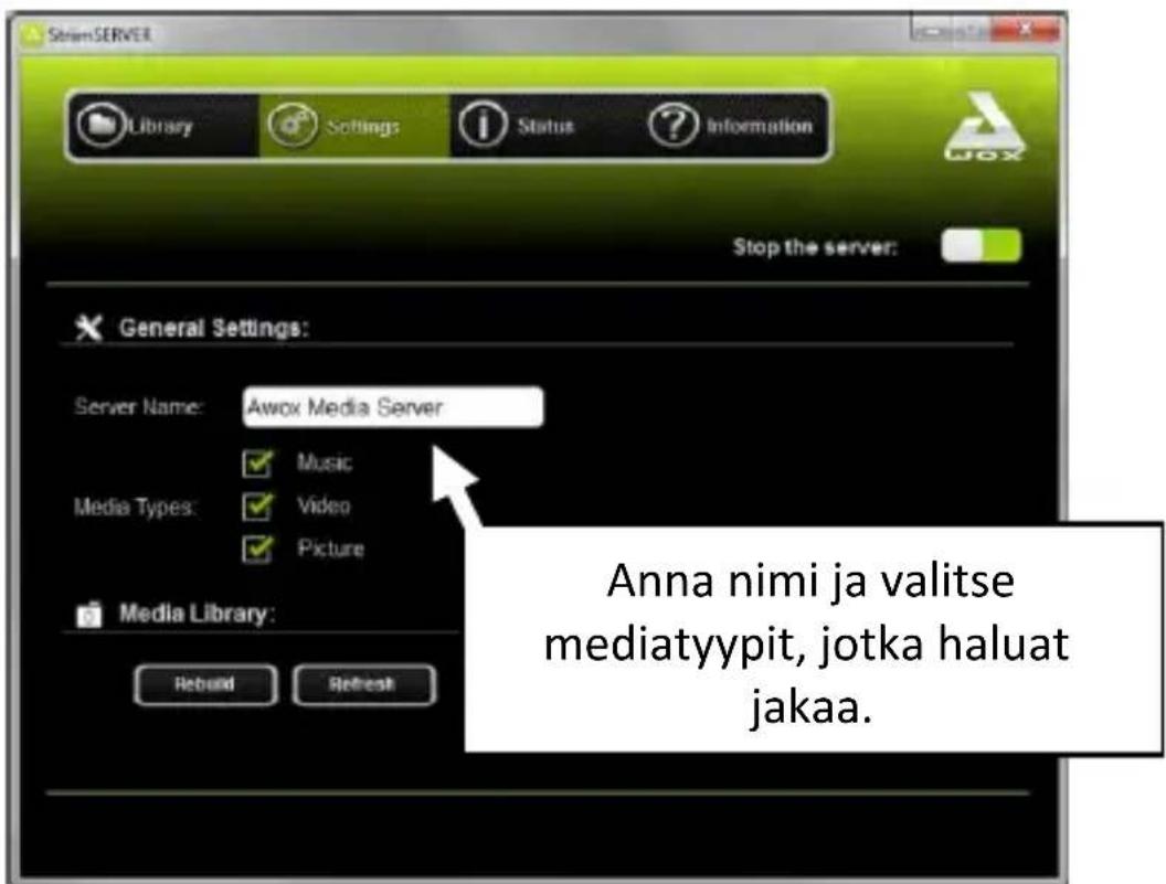 AwoX Striim StriimLight WiFi Color - AwoX StriimSERVER -sovelluksen käytto - 1
