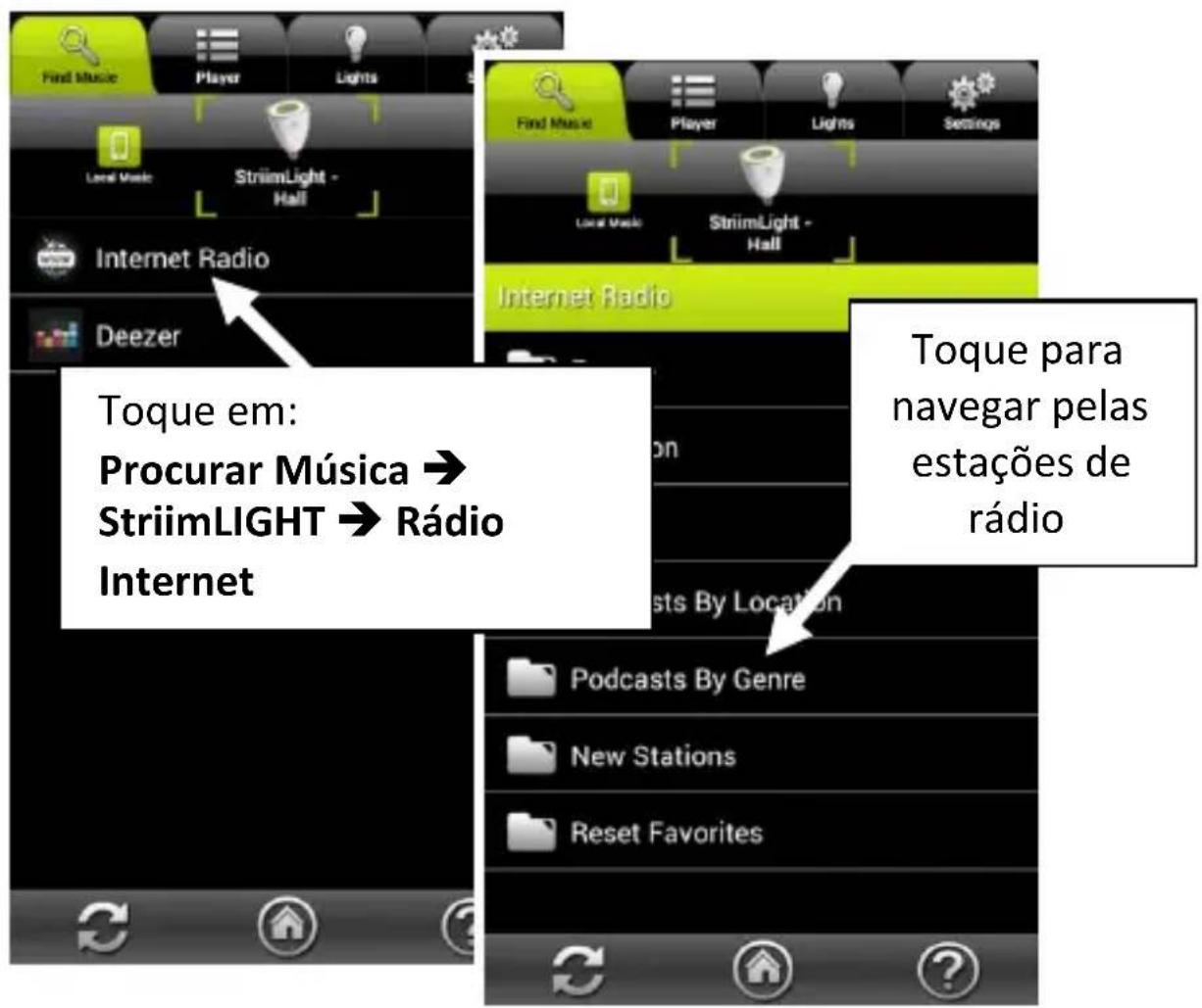 AwoX Striim StriimLight WiFi Color - Ouvir rádio da Internet realizando o seu StriimLIGHT WiFi - 1