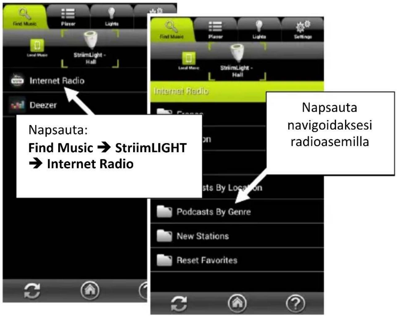AwoX Striim StriimLight WiFi Color - Soita Internet-radiota käyäen StriimLIGHT WiFi -sovellusta - 1