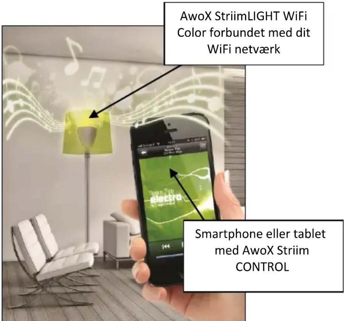 AwoX Striim StriimLight WiFi Color - Eksempel på brug - 1