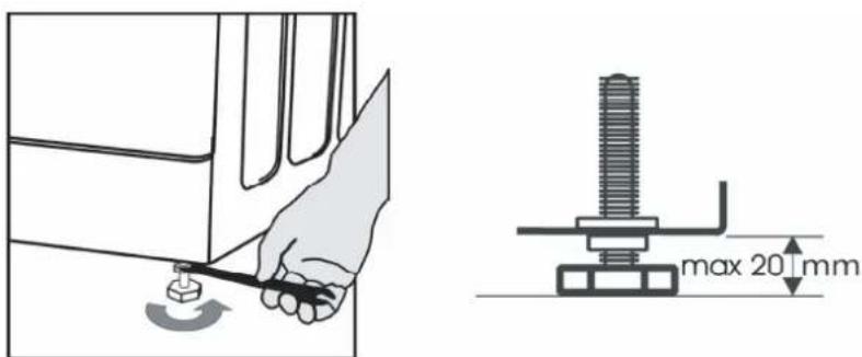 HISENSE WFNA9012 - ADJUSTMENT OF THE FEET - 6