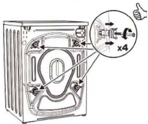 WHIRLPOOL AWZ 9614 F - Retrait des vis de sécurité de transport - 2