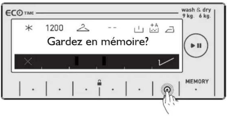 WHIRLPOOL AWZ 9614 F - Touché de fonction d'enregistrement en mémoire (MEMORY) - 4