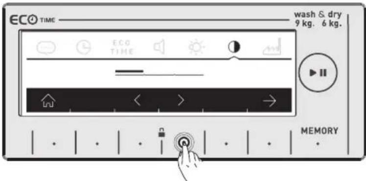 WHIRLPOOL AWZ 9614 F - Réglage du contraste de l'écran - 1
