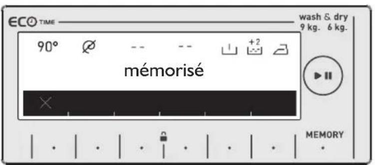 WHIRLPOOL AWZ 9614 F - Touché de fonction d'enregistrement en mémoire (MEMORY) - 10