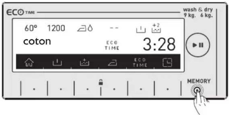 WHIRLPOOL AWZ 9614 F - Touché de fonction d'enregistrement en mémoire (MEMORY) - 1