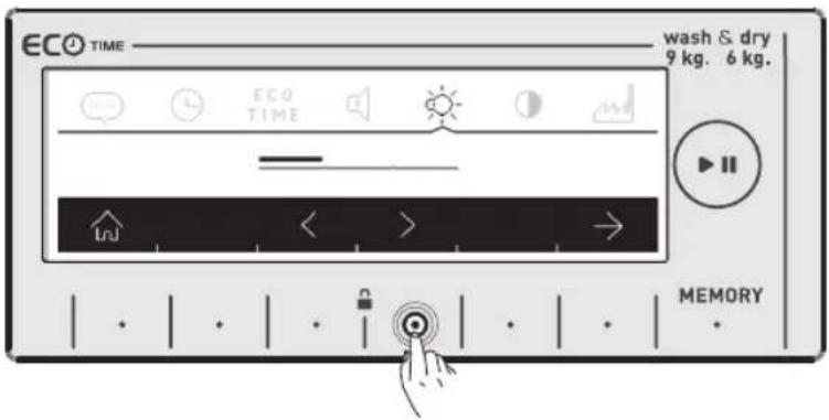 WHIRLPOOL AWZ 9614 F - Impostazione della luminosità del display - 1