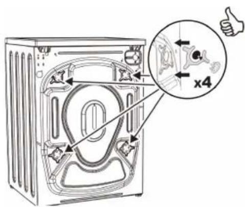 WHIRLPOOL AWZ 9614 F - Retrait des vis de sécurité de transport - 4