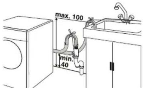 BEKO WMB 81231 MS - Prijungimas prie kanalizacijos vamzdsio - 1