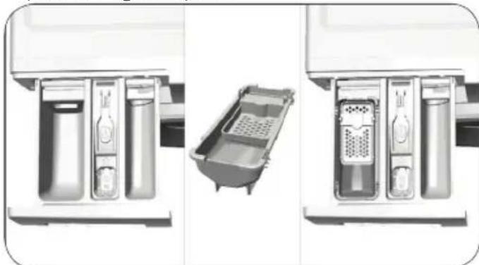 BEKO WMB 71031 MS - Si le produit contient un réservoir pour lessive liquide: - 1