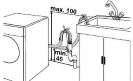 BEKO WMB 61021 MS - Raccordement du conduit d'évacuation - 1