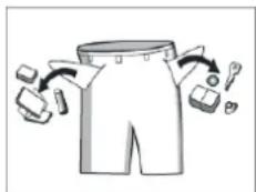 OCEANIC OCEA LL 814 S - Videz des poches interieures et des poches des pantalons les petits objets métalliques qu'elles pouraient contoir (clous, épinges, trombones). - 1