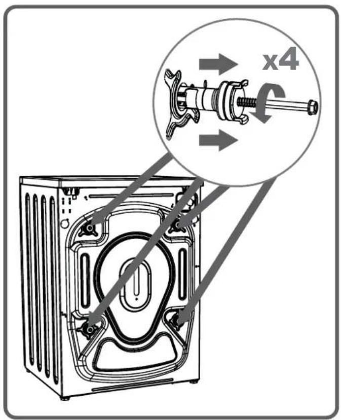 CONTINENTAL EDISON CELL712B - CHAPITRE -3 : INSTALLATION DE VOTRE LAVE-LINGE (RETRAIT DES VIS DE BRIDAGE TRANSPORT) - 1