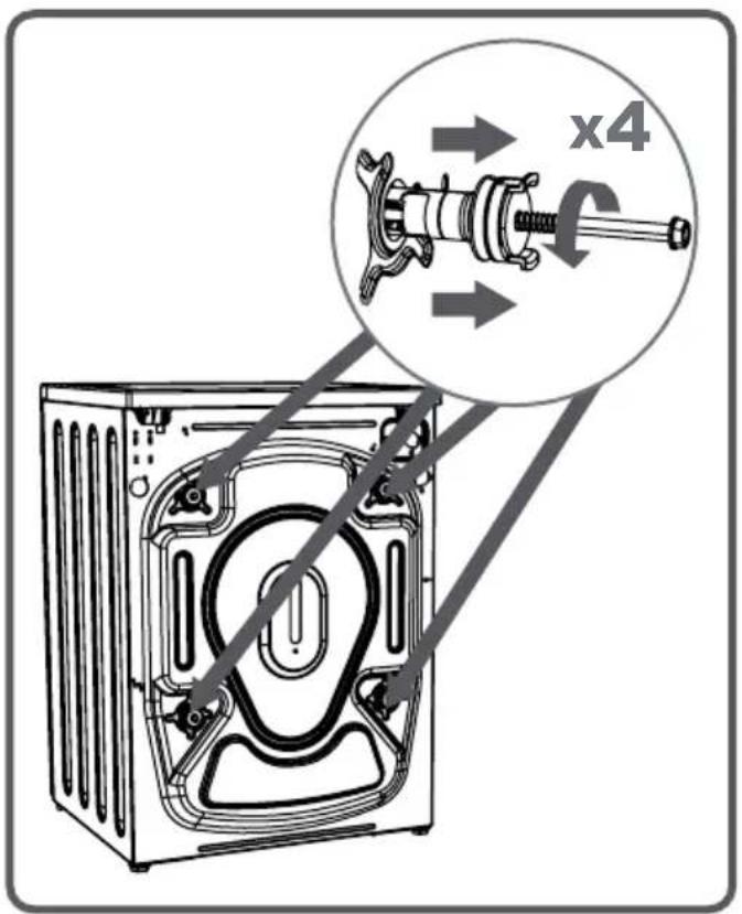 WALTHAM WT 1007 WAV 14 - CHAPITRE -3 : INSTALLATION DE VOTRE LAVE-LINGE (RETRAIT DES VIS DE BRIDAGE TRANSPORT) - 1