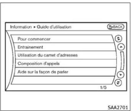 INFINITI FX50 (2011) - Affichageduguided'utilisation - 1