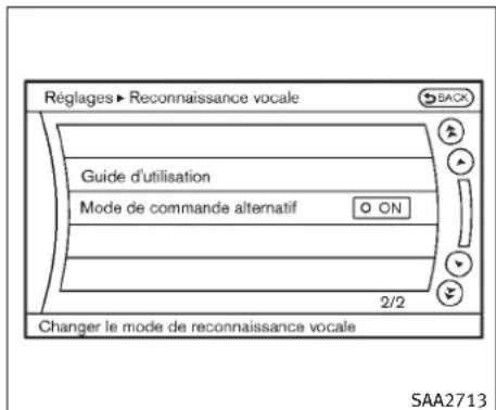 INFINITI FX50 (2011) - MODEDECOMMANDEALTERNATIF DERECONNAISSANCEVOCALE INFINITI - 2