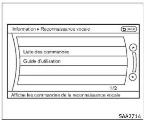 INFINITI FX50 (2011) - Afficherlalistedescommandes - 1