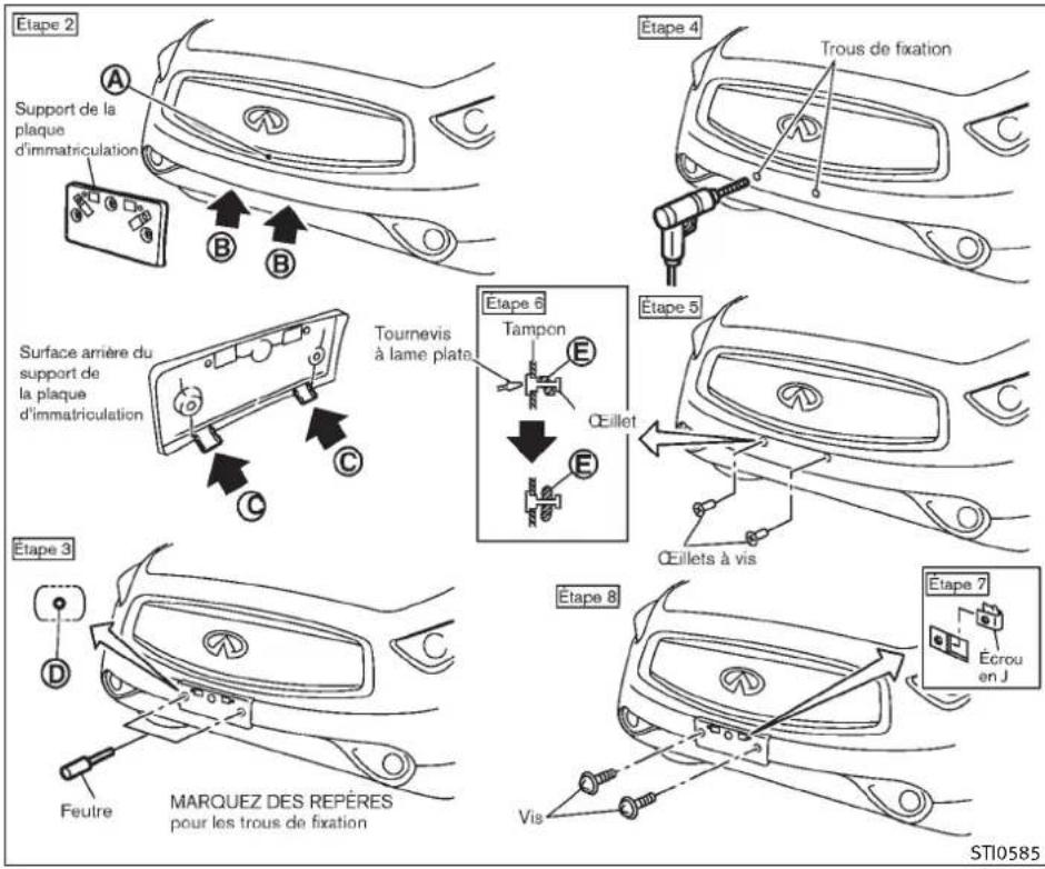 INFINITI FX50 (2011) - INSTALLATIONDELAPLAQUE D'IMMATRICULATIONFRONTALE - 1