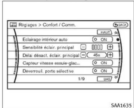 INFINITI FX50 (2011) - Autresreglages(modelesavecsystemedenavigation) - 2