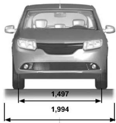 DACIA Logan MCV (2013) - DIMENSIONS (en metres) (1/3) - 2