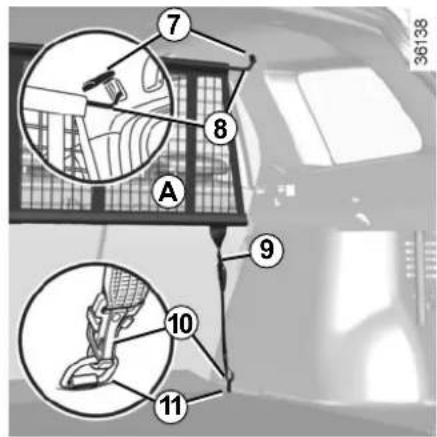 DACIA Logan MCV (2013) - Pose du filet de séparation A derrière la banquette arrière - 1
