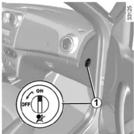 DACIA Logan MCV (2013) - SECURITE ENFANTS : désactivation, activation airbag passager avant (3/3) - 1