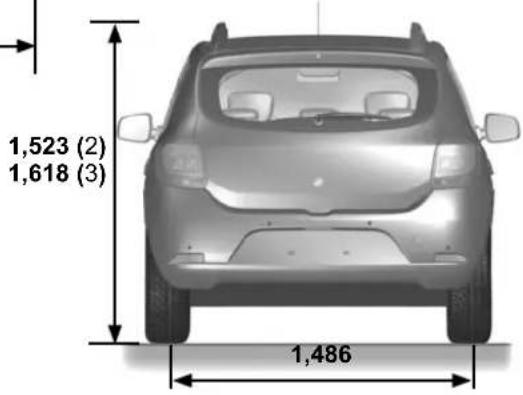 DACIA Logan MCV (2013) - DIMENSIONS (en metres) (2/3) - 3