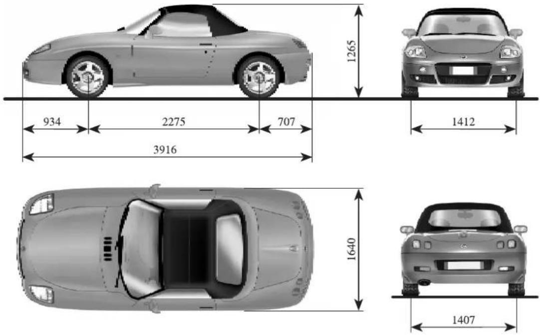 FIAT Barchetta (2003) - DIMENSIONS - 1