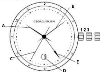Georg Jensen K32ST02 - Regler la date: - 1