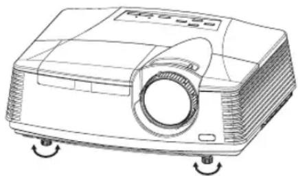 MITSUBISHI XD620UG - Utilisation des pieds de réglage (avant) - 1