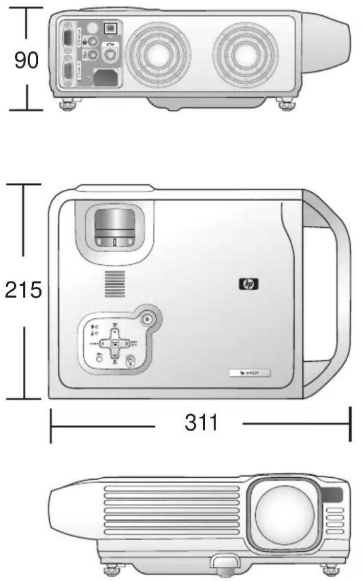HP VP6200 - Dimensions - 1