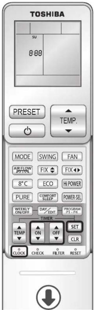 TOSHIBA RAS16G2KVP - Réglage de l'horloge - 1