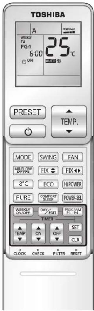 TOSHIBA RAS16G2KVP - Réglage du mode MINUTERIE HEBDO - 14