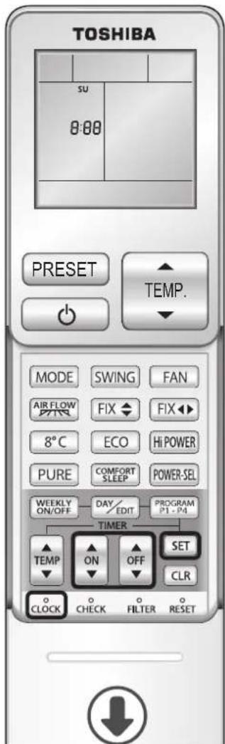 TOSHIBA RAS13G2KVP - Réglage de l'horloge - 1