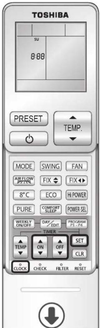 TOSHIBA RAS10G2KVP - Réglage de l'horloge - 1