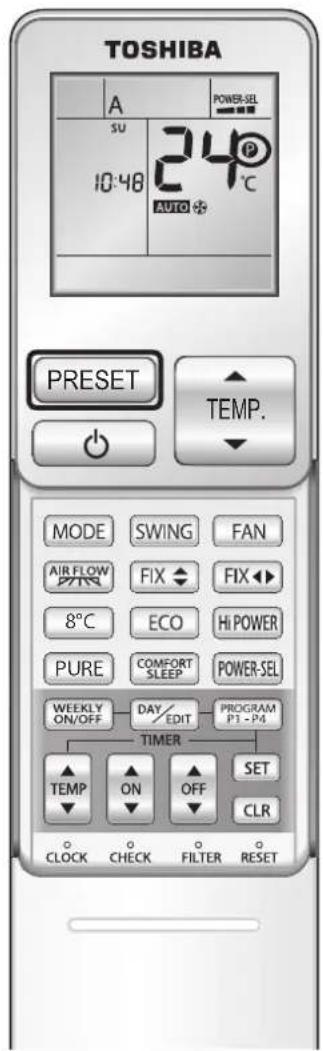 TOSHIBA RAS10G2KVP - Préroglage du mode souhaité - 2