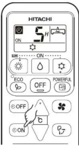 HITACHI RAK18PEA - ON Réglage de l'HEURE de MISE EN MARCHE - 2
