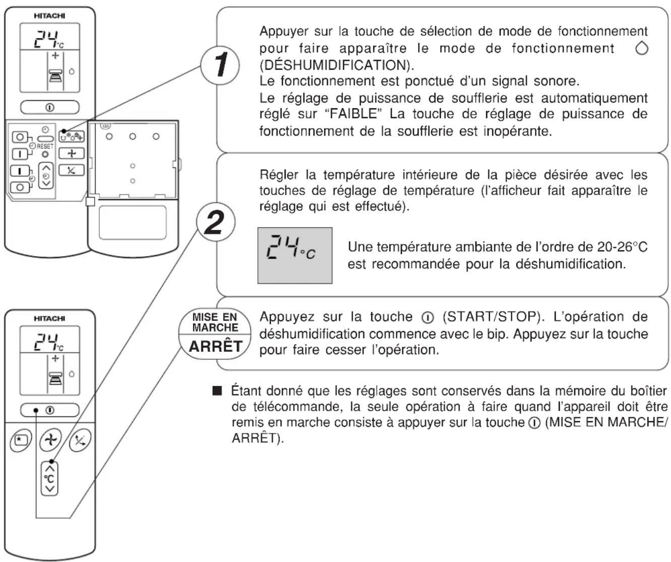 HITACHI RAC07G4 - CONDITIONS D'UTILISATION EN MODE AUTOMATIQUE - 4