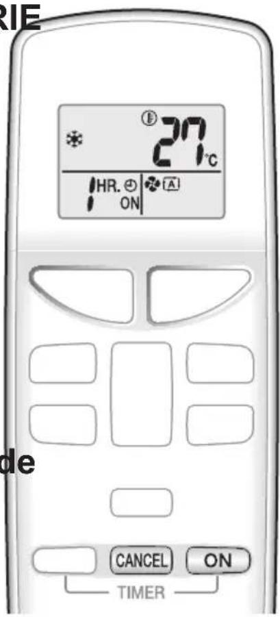 RIE 27°C 1HR. ⊕ A ON de CANCEL ON TIMER