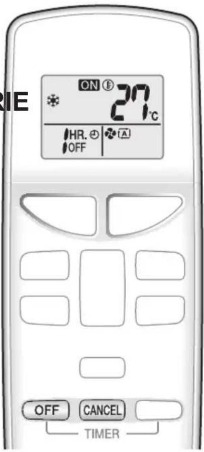 ON 27°C HR. OFF ✓A OFF CANCEL TIMER