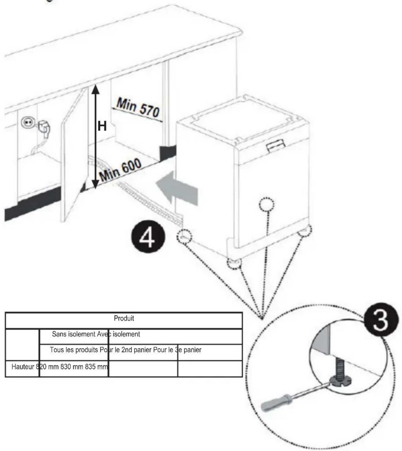 TELEFUNKEN TLVSI1647DBA++ - Installation sous un plan de travail - 2