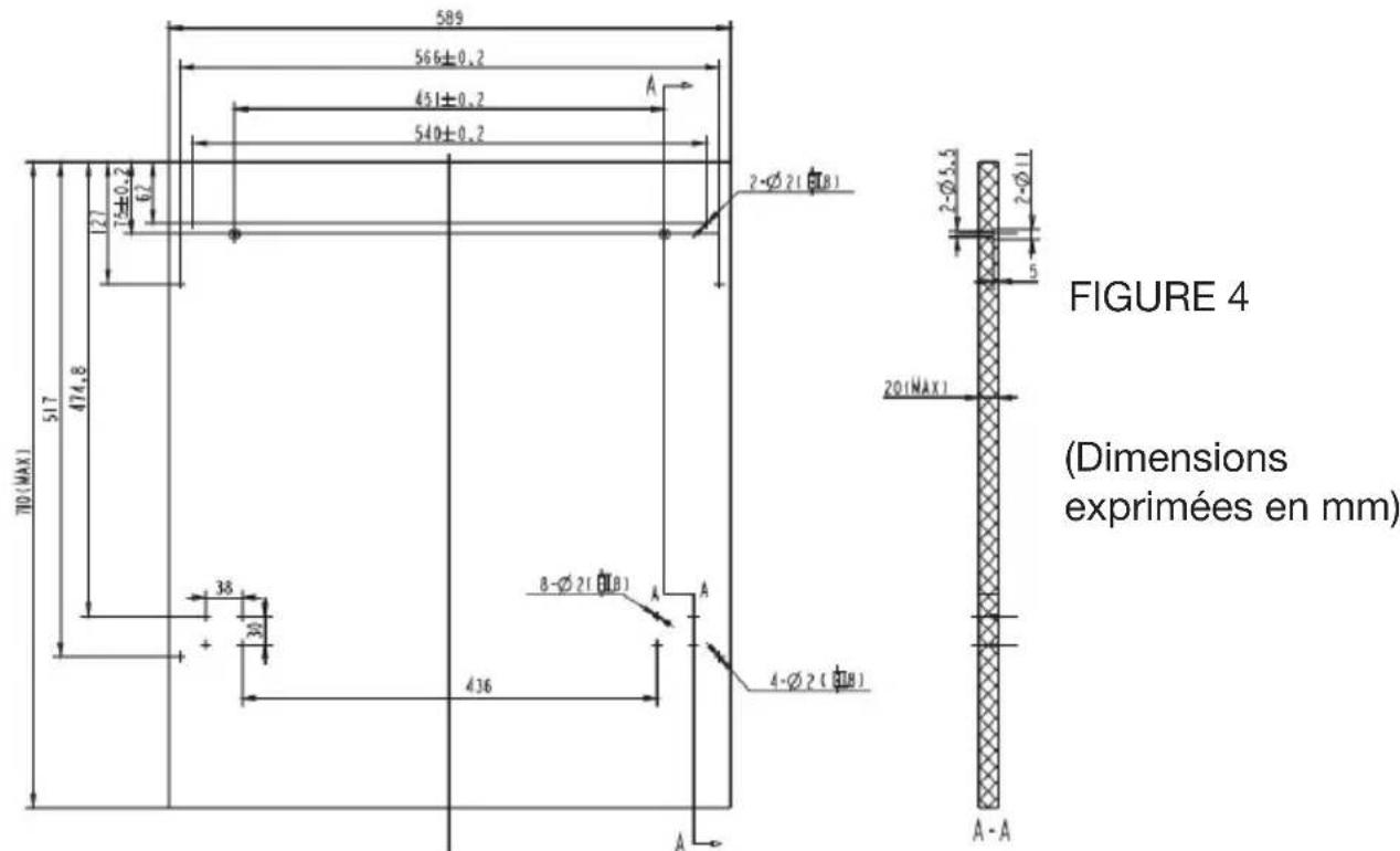 ESSENTIELB ELVI 453f - Étape 2 : Dimensions de découvert du panneau d'habillage de la porte - 1