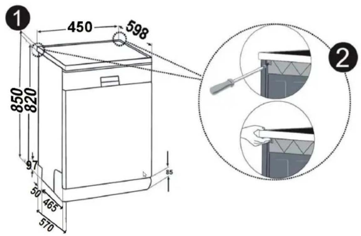 WALTHAM WT 1549 C45S - Installation sous un plan de travail - 1