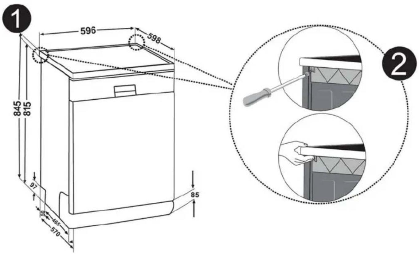 WALTHAM WT 1352 DSH - Installation sous un plan de travail - 1